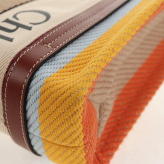 Chloe Woody Tote Canvas with Leather