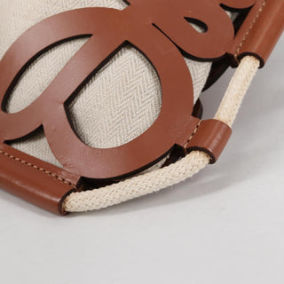 Loewe Anagram Drawstring Bucket Crossbody Bag Leather with Canvas