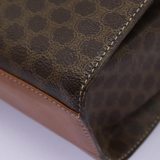 Celine Vintage Macadam Circle Logo Shoulder Bag Canvas and Leather