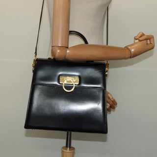 Salvatore Ferragamo Gancini Convertible Top Handle Bag Leather