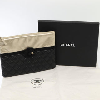Chanel Pearl O Case Clutch Quilted Lambskin and Calfskin