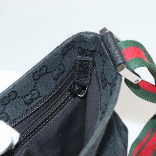 Gucci Web Strap Zip Messenger Bag GG Canvas