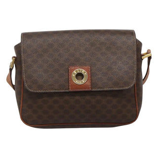 Celine Vintage Macadam Shoulder Bag Canvas and Leather