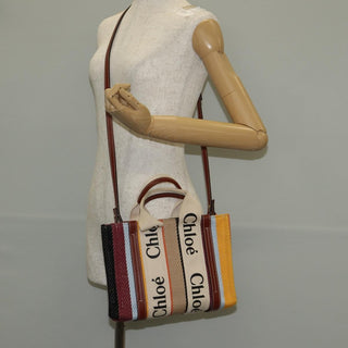 Chloe Woody Tote Canvas with Leather