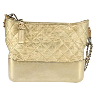 Chanel Gabrielle Hobo Quilted Metallic Aged Calfskin