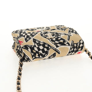 Chanel Flap Card Holder on Chain Quilted Printed Canvas