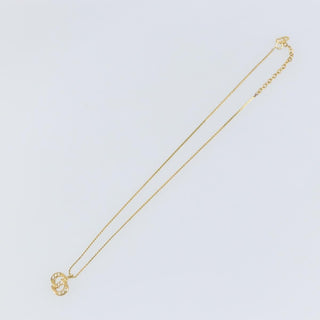 Christian Dior CD Pendant Necklace Metal and Crystals