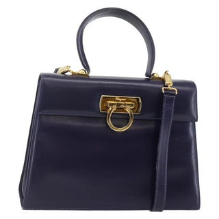 Salvatore Ferragamo Gancini Convertible Top Handle Bag Leather