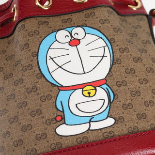 Gucci Doraemon Bucket Bag Printed Mini GG Coated Canvas