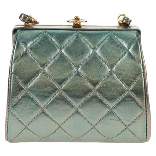 Chanel Vintage Chain Frame Bag Quilted Lambskin