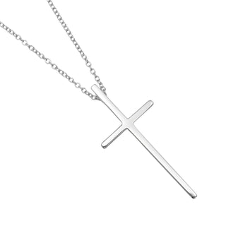 Tiffany & Co. Metro Cross Pendant Necklace 18K White Gold and Diamonds