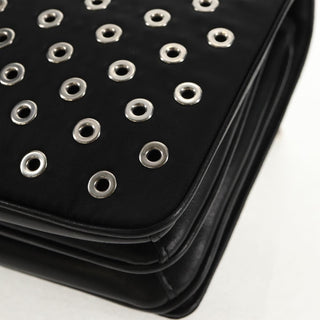 Prada Grommet Chain Flap Shoulder Bag Tessuto with Soft Calf
