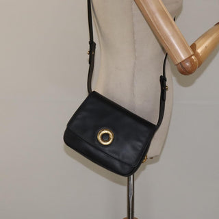Celine Vintage Circle Logo Crossbody Bag Leather