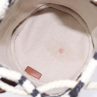 Celine Teen Drawstring Plein Soleil Bucket Bag Canvas with Leather