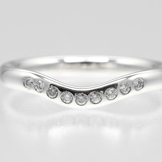 Tiffany & Co. Elsa Peretti Curved Wedding Band Ring Platinum with Diamond