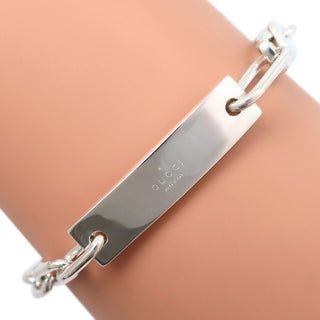 Gucci ID plate ovale chain bracelet Silver