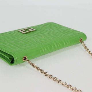 Fendi Wallet on Chain Logo Embossed Leather