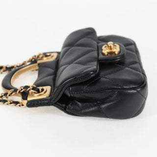 Chanel Lady Handle Flap Card Holder on Chain Quilted Calfskin