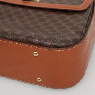 Celine Vintage Convertible Top Handle Bag Macadam Coated Canvas