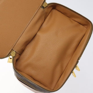 Celine Vintage Double Zip Vanity Case Macadam Coated Canvas