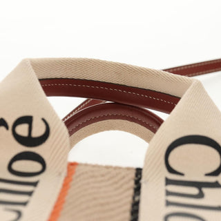 Chloe Woody Tote Canvas with Leather