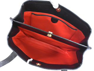 Celine Clasp Cabas Tote Leather