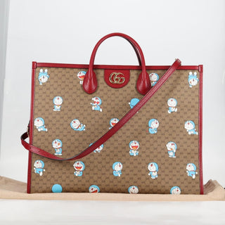 Gucci Doraemon Tote Printed Mini GG Coated Canvas