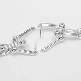 Tiffany & Co. HardWear Graduated Link Earrings Sterling Silver