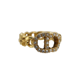 Christian Dior CD ring Metal and Crystals