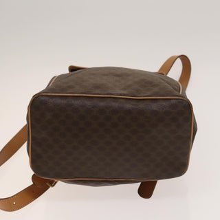 Celine Vintage Drawstring Flap Backpack Macadam Coated Canvas