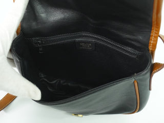 Celine Vintage Crossbody Bag Logo Embossed Leather