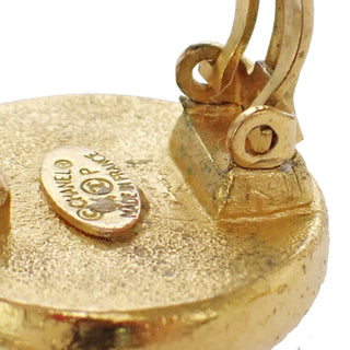 Chanel Vintage Round CC Clip-On Earrings Metal with Faux Pearl