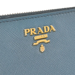 Prada Zip Around Tab Wallet Saffiano Leather