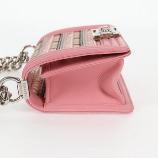 Chanel Boy Flap Bag Woven PVC with Lambskin