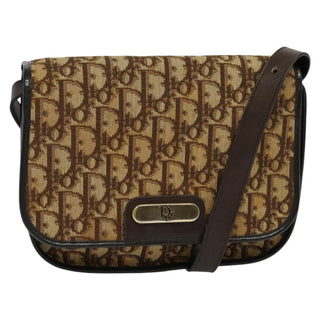 Christian Dior Vintage Trotter Flap Shoulder Bag Canvas