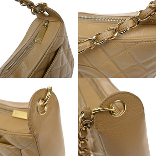 Chanel Logo Chain Shoulder Bag Leather