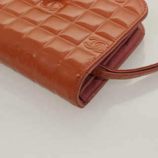 Chanel Chocolate Bar Clutch Quilted Patent