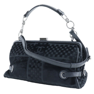 Chanel CC checkered shoulder bag Velvet
