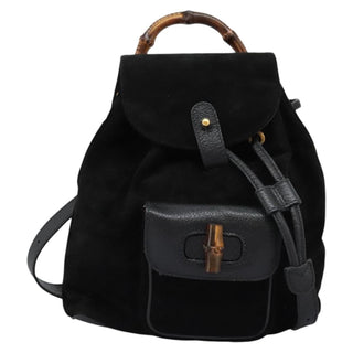 Gucci Vintage Bamboo Backpack Suede