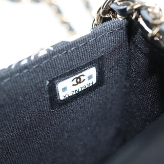 Chanel Flap Card Holder on Chain Quilted Printed Canvas