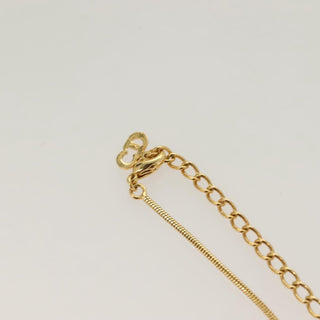 Christian Dior D logo Pendant Necklace Metal