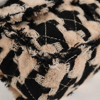 Chanel Classic Single Flap Bag Quilted Houndstooth Tweed and Ribbon