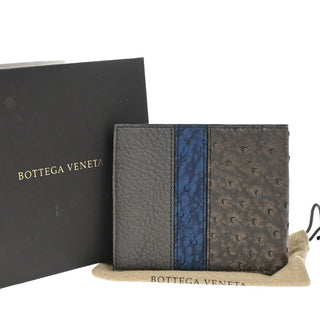 Bottega Veneta Compact Bifold Wallet Embossing Leather