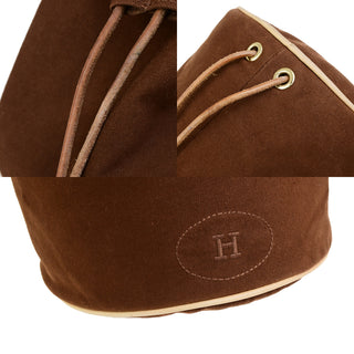 Hermes Polochon Mimile Drawstring Backpal Canvas