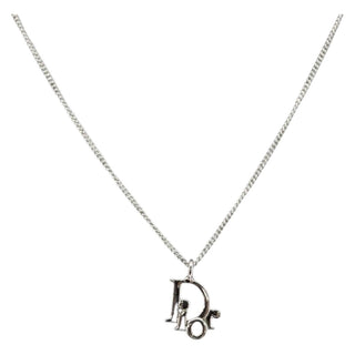 Christian Dior Logo Pendant Necklace Metal