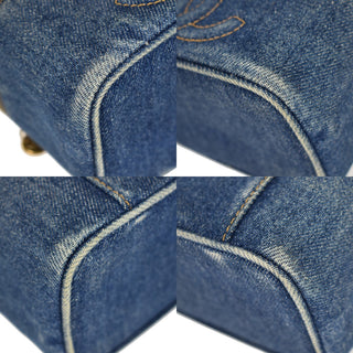 Chanel Vintage Timeless Zip Around Vanity Case Denim