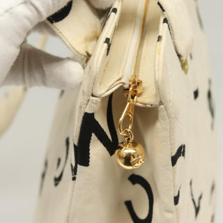 Chanel Vintage Coco Logo Zip Tote Quilted Printed Canvas