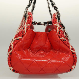 Chanel Just Mademoiselle Bag Woven Stitch Patent