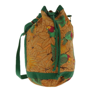 Hermes Vintage Drawstring Bucket Shoulder Bag Printed Canvas