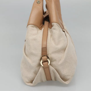 Bvlgari Chandra Hobo Canvas and Leather